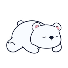 Adorable cute polar bear cartoon celebrating perfect for t-shirt printing, stickers, screen printing, totebags