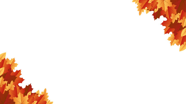 Autumn leaf background with transparent background. Autumn leaf border with transparent background