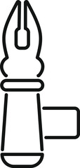 Line art icon of a fountain pen nib attached to a digital tablet stylus pen, for drawing and writing on touchscreen devices