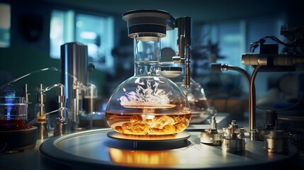 Laboratory vortex mixer in use, blending substances with precision,