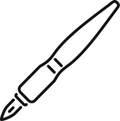 Simple line icon of a fountain pen, useful for projects related to writing, drawing, design, art, and creativity
