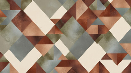 Geometric pattern with triangles in muted tones