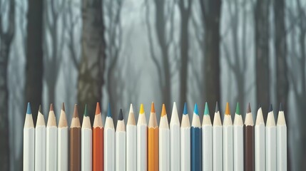 row of pencils