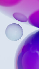 Minimal simple and beautiful color abstract background. Multicolor 3d spheres or balls floating on white background. Wallpaper or template. Low depth of field. 3d rendering illustration not AI