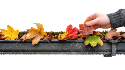 Removing leaves from the gutter transparent background