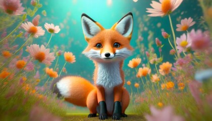 Fototapeta premium fox in the field