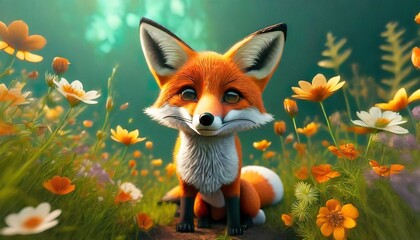 Fototapeta premium fox in the field