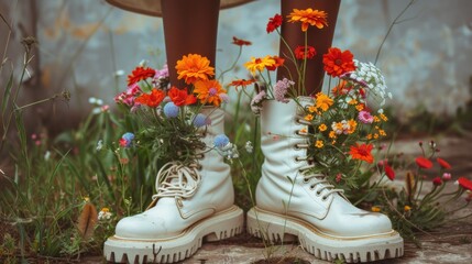 Fototapeta premium flowers and shoes