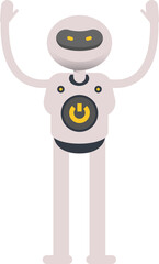 Robot Character Raising Hands
