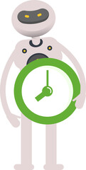 Obraz premium Robot Character Holding Clock 