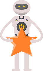 Robot Character Holding Star
