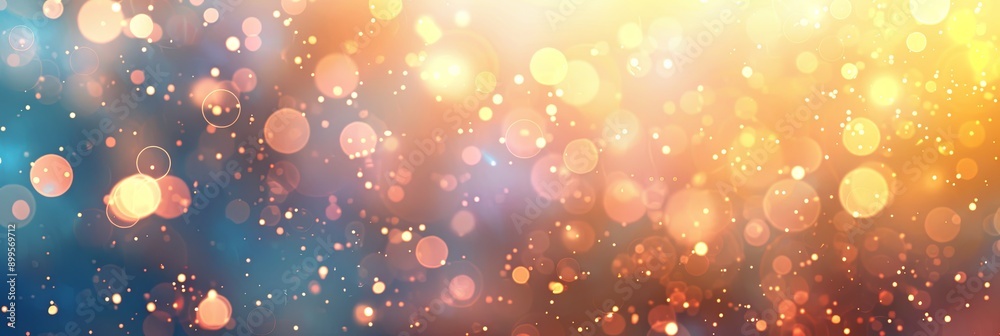 Poster vibrant abstract light patterns with blurred background in a bright cartoon illustration