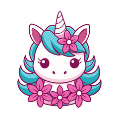 Cute floral unicorn