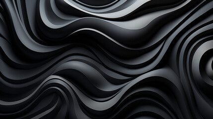 Obraz premium Black and White Abstract Finger Swirl Textures Collection