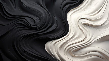 Obraz premium Black and White Abstract Finger Swirl Textures Collection