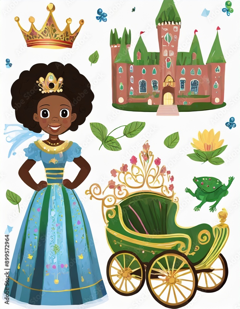 Sticker princess in the castle