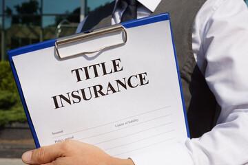 Title insurance is shown as business and financial concept