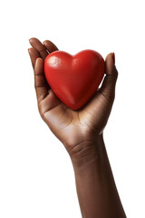 Obraz premium 3D hand holding heart icon alone on transparent background