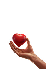Fototapeta premium 3D hand holding heart icon alone on transparent background