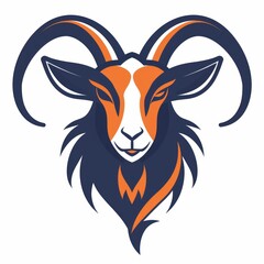 colorful goat cartoon character, logo illustration