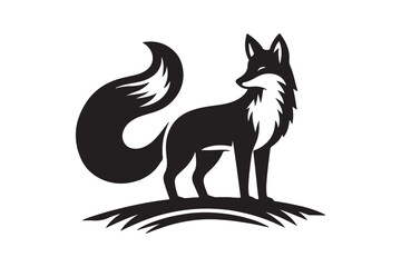 Obraz premium fox silhouette style vector illustration art isolated on transparent background - Generative AI
