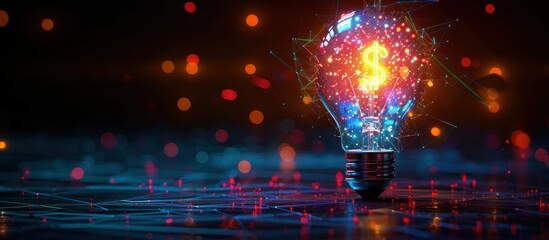 Illuminating Financial Success: A Glowing Light Bulb with a Dollar Sign