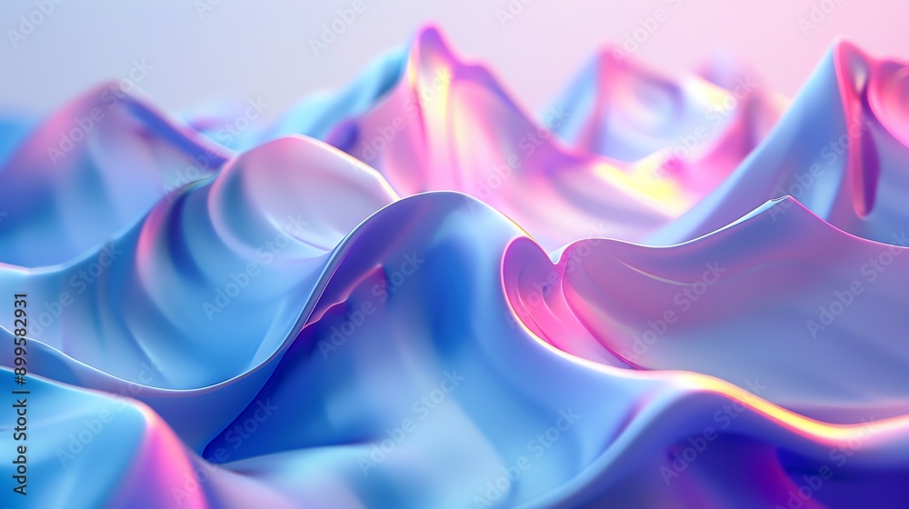 Canvas Prints abstract 3d render of blue and pink shapes.