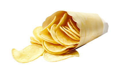 potato chips isolated on transparent  background, PNG file, graphic recourse 