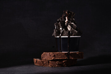 Fototapeta premium Chocolate ice cream in a cup