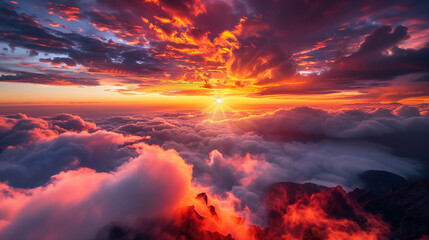 Fototapeta premium Serene Sunrise in Rugged Mountain Landscape