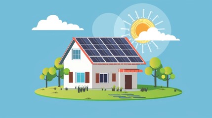 Solar energy usage chart, informative and clean graphic, illustrating renewable energy benefits"