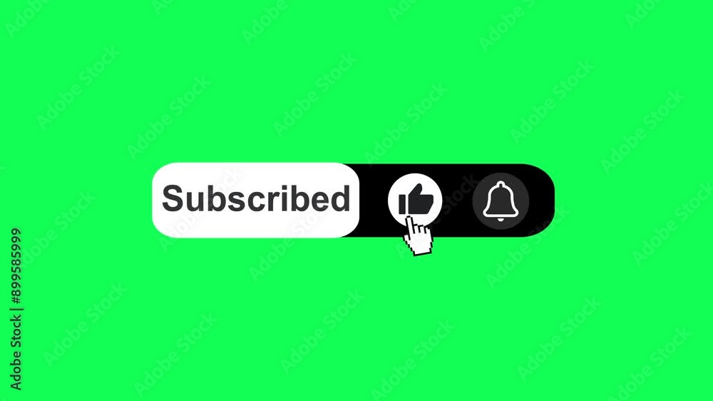 Wall mural subscribe, like and reminder button animation, subscribing animation, animated subscribe button on g