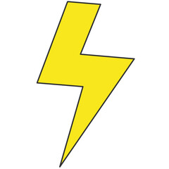 black outline yellow fill electricity icon