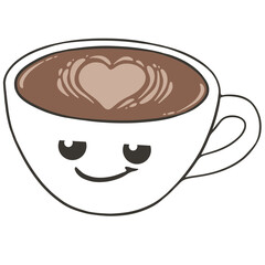 smug face coffee cup cartoon