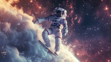 Astronaut Surf in Space