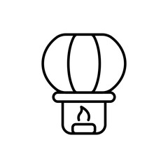 Floating Lantern outline icons, minimalist vector illustration ,simple transparent graphic element .Isolated on white background