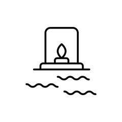 Floating Lantern outline icons, minimalist vector illustration ,simple transparent graphic element .Isolated on white background