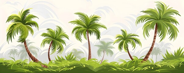 Palm Trees in a Tropical Paradise.