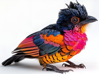 Fototapeta premium Vibrant bird displaying striking black and orange plumage.