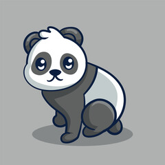 Illustration of cute and adorable panda behavior being active 