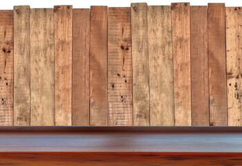 Table comptoir de bar avec bois de palette en arrière plan 