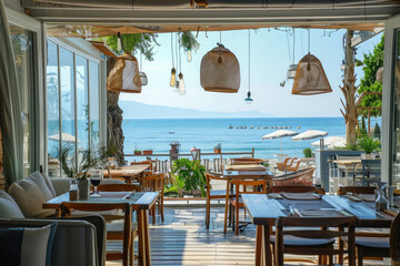 Modern and traditional cafe in Albania ideal for enjoying local dishes by the sea
