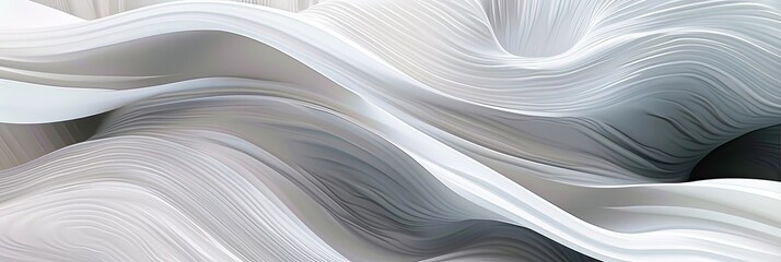 Obraz premium Abstract White Flowing Wave Patterns