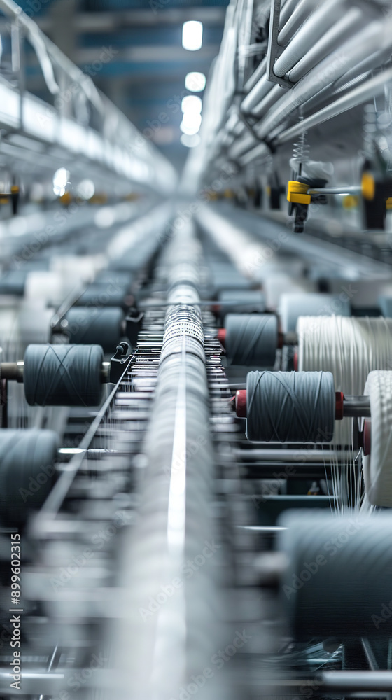 Canvas Prints Modern Textile Factory with High-Efficiency Industrial Looms  