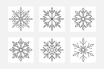Enchanting Snowflake Line Art for Kids' Winter Coloring Activities





