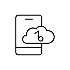 Cloud music app outline icons, minimalist vector illustration ,simple transparent graphic element .Isolated on white background