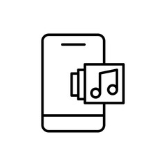 Music playlist app outline icons, minimalist vector illustration ,simple transparent graphic element .Isolated on white background