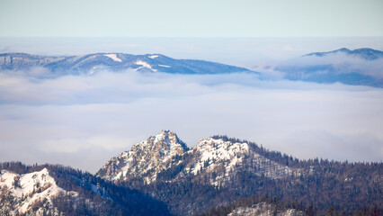landscape with mountains and clouds