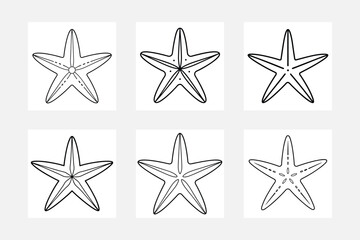Colorful Starfish Line Art Set for Kids Creativity
