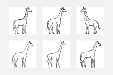 Creative Giraffe Line Art for Kids Coloring Pages
